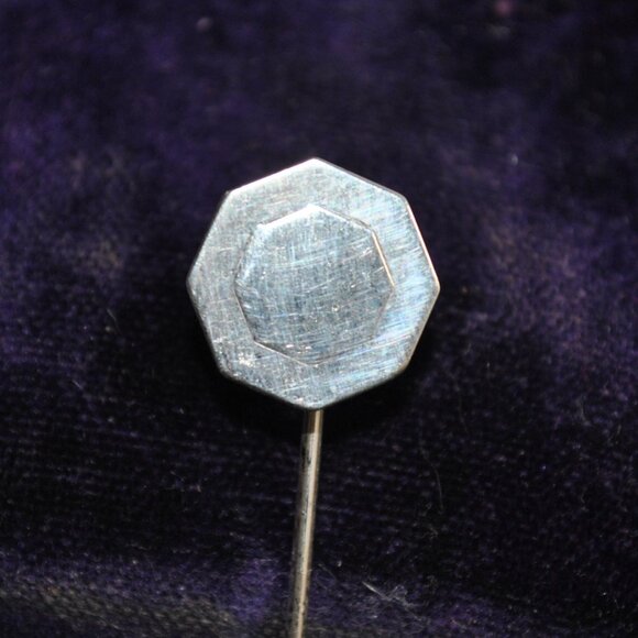 Antique/Vintage Sterling Silver Octagon Stick / Tie Pin - Picture 1 of 10